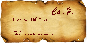 Csonka Héla névjegykártya